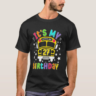 楽しい学校の27歳の誕生日パーティースクールバスの先生 Tシャツ