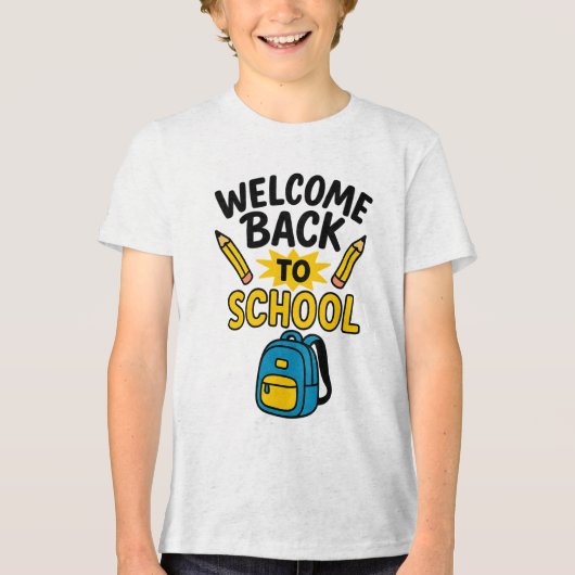 楽しい学校へ戻る バックパック 鉛筆 トライブレンドTシャツ (正面)