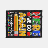 楽しい学校再開先生って言いたいようこそ学校へ フリースブランケット (正面(横))