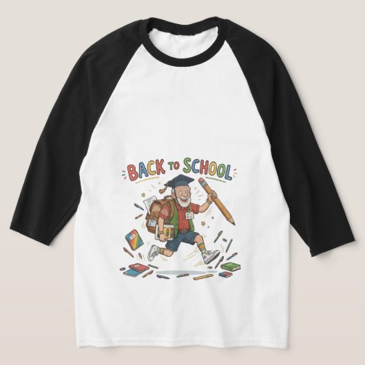 楽しい学校再開 シニア学生 Tシャツ (レイダウン)