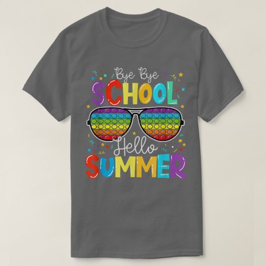 楽しい学校最後の日ポップ・アートのIt Hello Summer Gradu Tシャツ (デザイン正面)