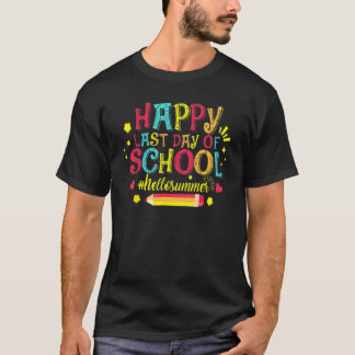 楽しい学校最後の日 こんにちは夏の先生の勉強 Tシャツ