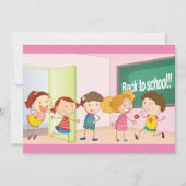 楽しい学校生活が始まる子供たちの学習 招待状 (正面)