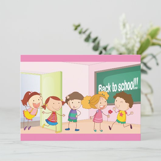 楽しい学校生活が始まる子供たちの学習 招待状