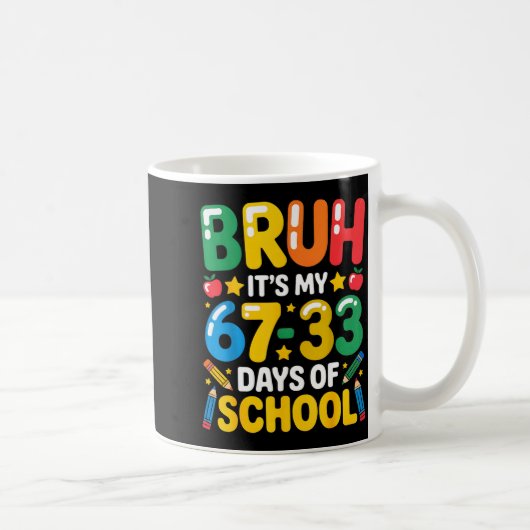 楽しい学校生活もあと67+33日 数学の六七 コーヒーマグカップ (右)