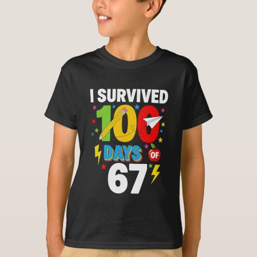 楽しい学生生活100日突破おめでとう Tシャツ (正面)