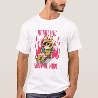 楽しい学生Tシャツ アカデミックサバイバルモード Tシャツ