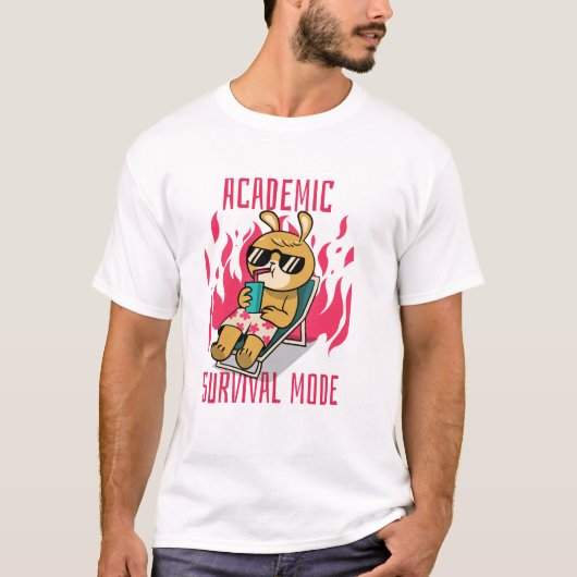 楽しい学生Tシャツ アカデミックサバイバルモード Tシャツ (正面)