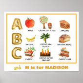 楽しい学習 ABC アップル バナナ ニンジンのおはなし 名前 ポスター (正面)
