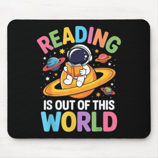 楽しい宇宙の本を読む マウスパッド (正面)