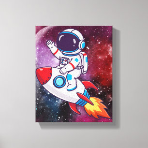 楽しい宇宙冒険の壁アート キャンバスプリント