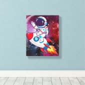 楽しい宇宙冒険の壁アート キャンバスプリント (インサイチュ (ウッドフロア))