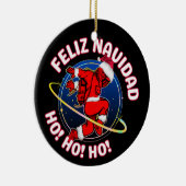 楽しい宇宙飛行士サンタクロース FELIZ NAVIDAD セラミックオーナメント (右)