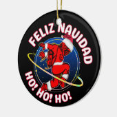 楽しい宇宙飛行士サンタクロース FELIZ NAVIDAD セラミックオーナメント (左)
