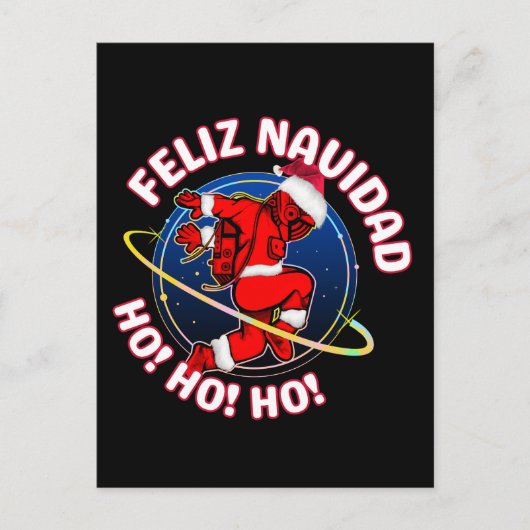 楽しい宇宙飛行士サンタクロース FELIZ NAVIDAD ポストカード (正面)