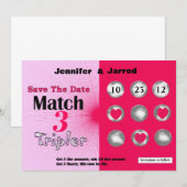 楽しい宝くじスクラッチオフの結婚式招待前のお知らせ 招待状 (正面/裏面)