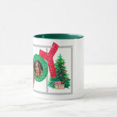 楽しい家族の瞬間:カスタムベビー写真クリスマス マグカップ (中央)