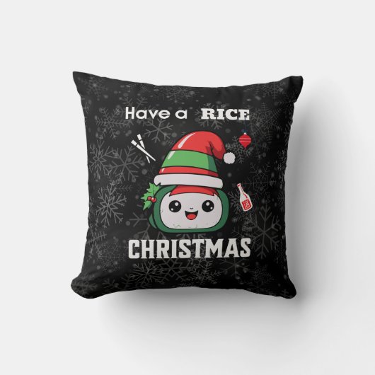 楽しい寿司クリスマス クッション (正面)