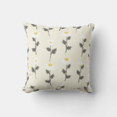 楽しい小さなデイジーワイルドフラワーフローラ クッション (正面)