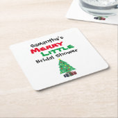 楽しい小さなブライダルシャワー スクエアペーパーコースター (アングル)