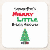 楽しい小さなブライダルシャワー スクエアペーパーコースター (正面)