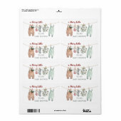 楽しい小さなベビーシャワー クリスマス服 ラベル (フルシート)