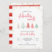 楽しい小さな冒険が待っているよ！少年8歳の誕生日 招待状 (正面/裏面)