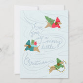 楽しい小さな子犬たち - 写真を使わないフラットなホリデーカード シーズンカード (正面)