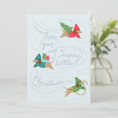 楽しい小さな子犬たち - 写真を使わないフラットなホリデーカード シーズンカード (スタンド正面)