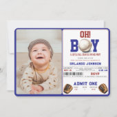 楽しい少年野球 ベイビーシャワー | オーダーメイドスポーツパーティー 招待状 (正面)