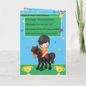 楽しい少年騎馬 秘密メッセージ 誕生日 カード (裏面)
