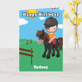 楽しい少年騎馬 秘密メッセージ 誕生日 カード (黄色い花)