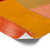 楽しい山のキュービズムの幾何学的な風景 ポスター (コーナー)