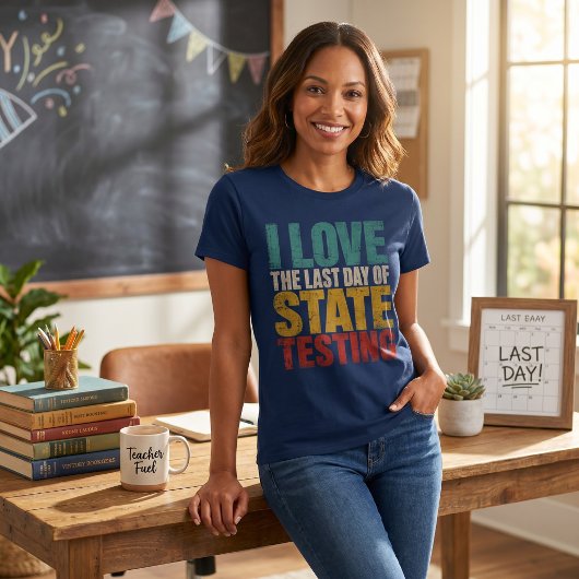 楽しい州のテストの日大胆なグラフィック教師の感謝 Tシャツ
