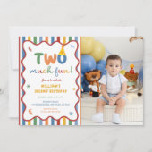 楽しい帽子 2歳の誕生日招待状 写真 招待状 (正面)