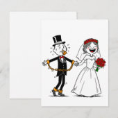 楽しい幸せな結婚 招待状 (正面/裏面)