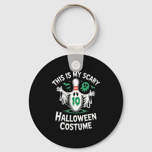 楽しい幽霊ボウリングリーグチームのハロウィン・ユーモアTシャツ キーホルダー (正面)