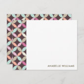 楽しい幾何学模様のフラットな感謝カード 招待状 (正面/裏面)