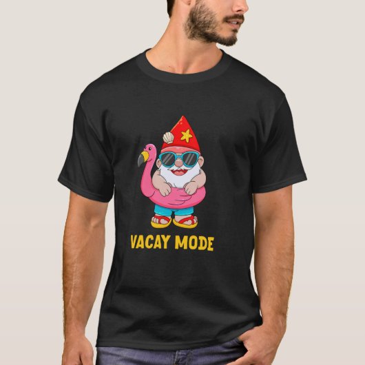 楽しい庭のノーム バケーション モード ビーチ クルーズ 夏 Tシャツ (正面)