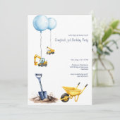 楽しい建設の誕生日パーティーを掘り出そう 招待状 (スタンド正面)