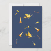 楽しい建設の誕生日パーティーを掘り出そう 招待状 (裏面)