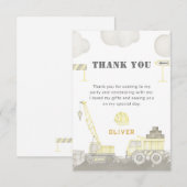 楽しい建設 お誕生日会 男の子 サンキューカード (正面/裏面)