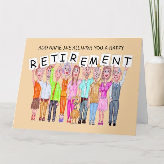 楽しい引退を願う人々の戯画 カード (正面)