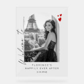 楽しい後にブライダルシャワー写真へようこそ アクリルサイン (正面)