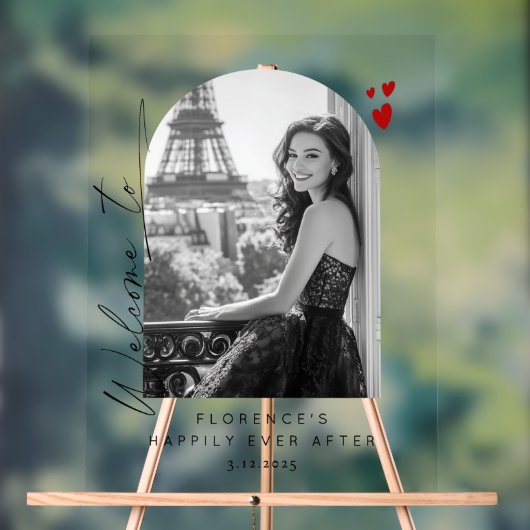 楽しい後にブライダルシャワー写真へようこそ アクリルサイン (ニュートラル)