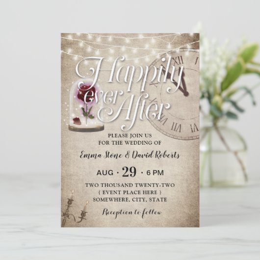 楽しい後にヴィンテージおとぎ結婚話 招待状 (スタンド正面)