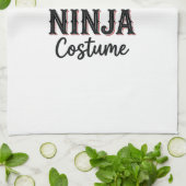 楽しい忍者コスチューム ハロウィンベクター デザイン_1 キッチンタオル (折り畳み)