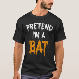 楽しい怠けハロウィンコスチューム 私はコウモリのふり Tシャツ