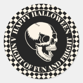 楽しい恐怖のドクロ ハッピーハロウィン ラウンドシール
