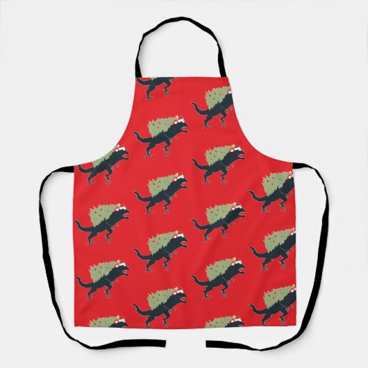 楽しい恐竜のクリスマス エプロン (正面)